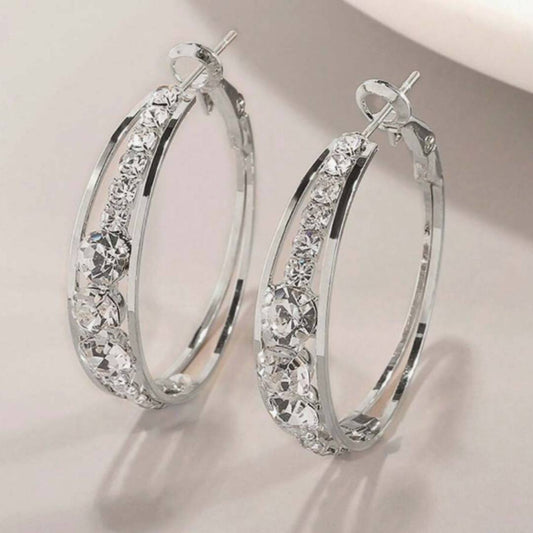 Orecchini argento 925 ricoperti diamanti
